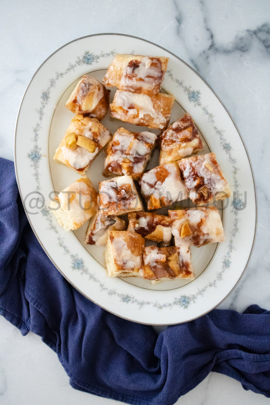 Semi-Exclusive Apple Fritter Focaccia on Marble