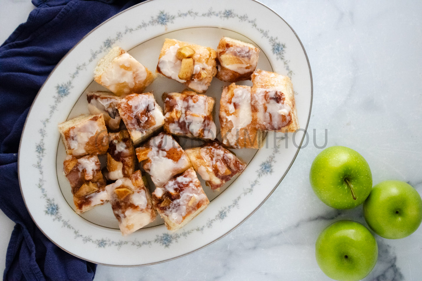 Semi-Exclusive Apple Fritter Focaccia on Marble