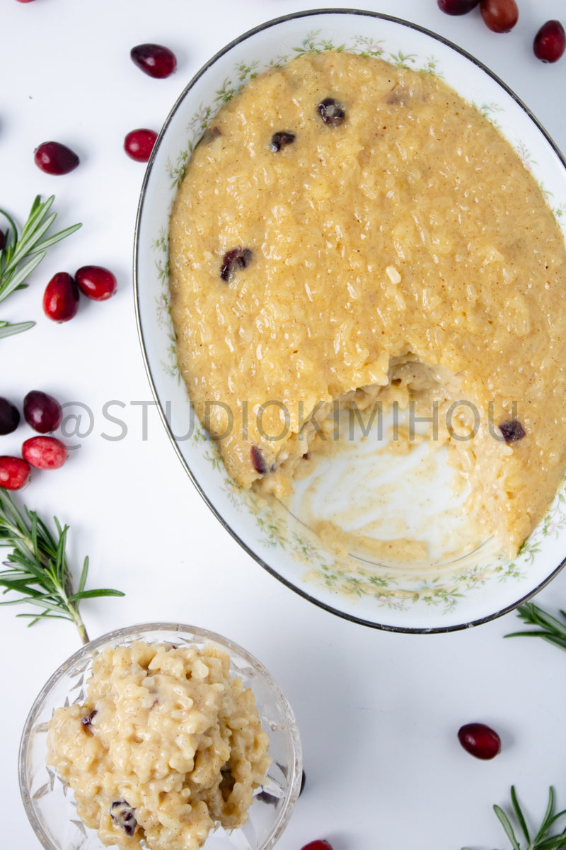 Semi-Exclusive Stove Top Rice Pudding on White
