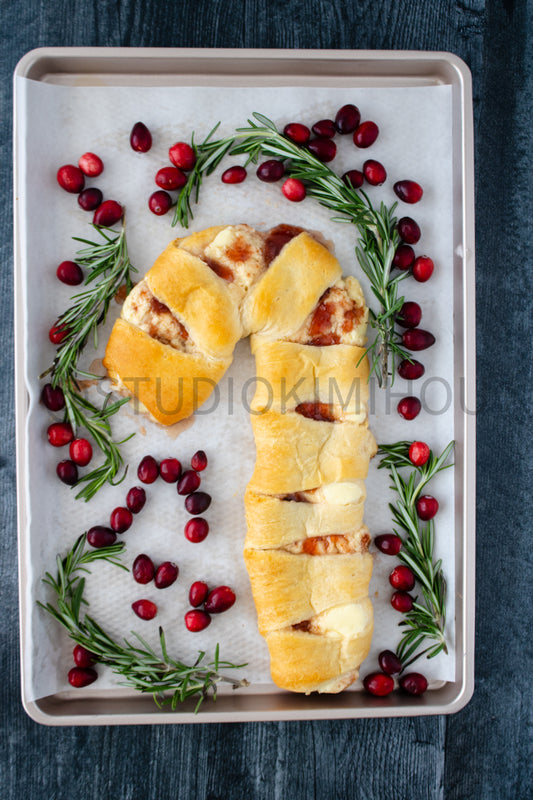 Semi-Exclusive Candy Cane Pastry on Weathered Wood