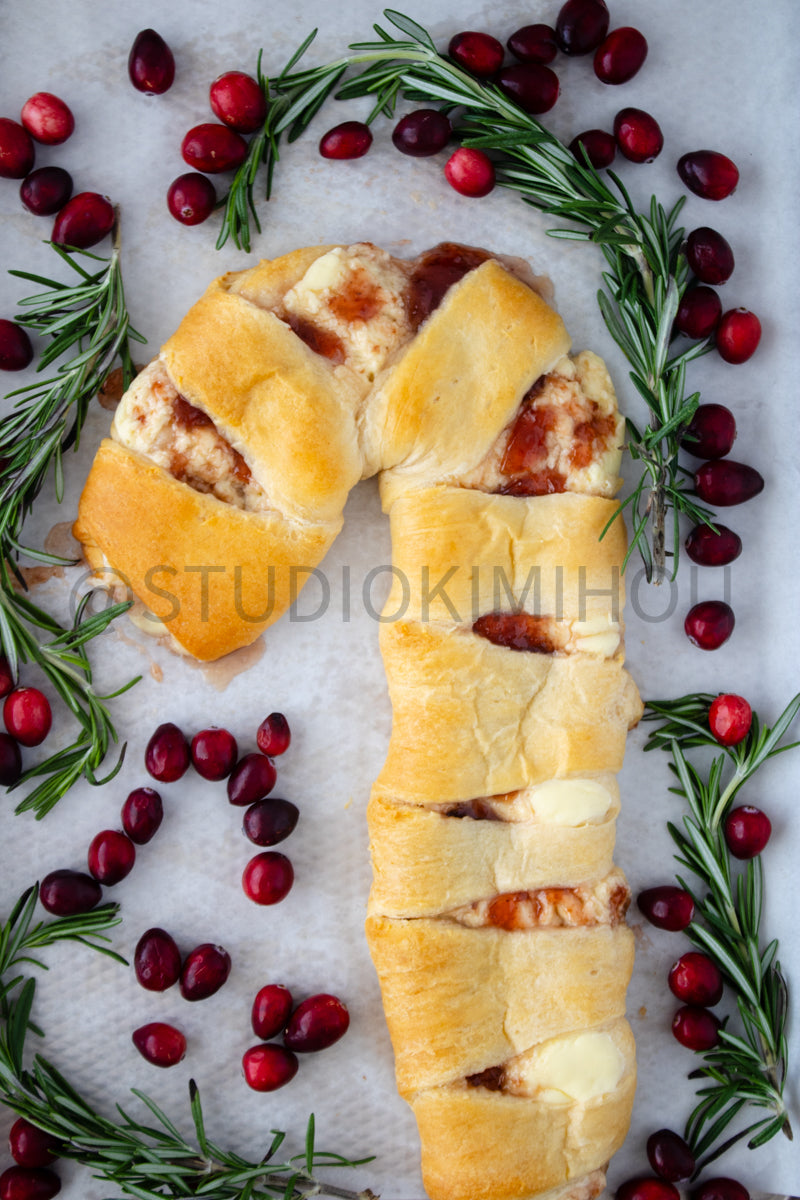 Semi-Exclusive Candy Cane Pastry on Weathered Wood