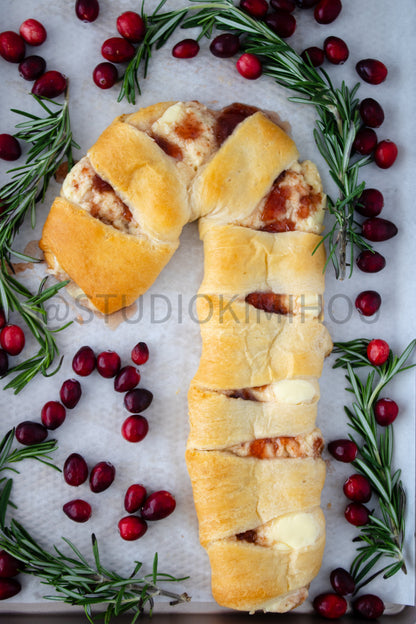 Semi-Exclusive Candy Cane Pastry on Weathered Wood