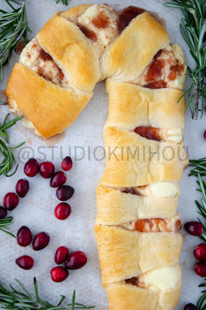 Semi-Exclusive Candy Cane Pastry on Weathered Wood