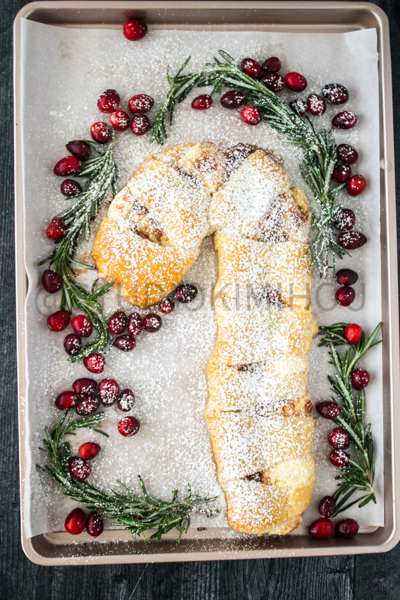 Semi-Exclusive Candy Cane Pastry on Weathered Wood