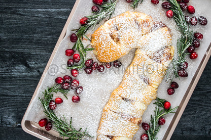Semi-Exclusive Candy Cane Pastry on Weathered Wood