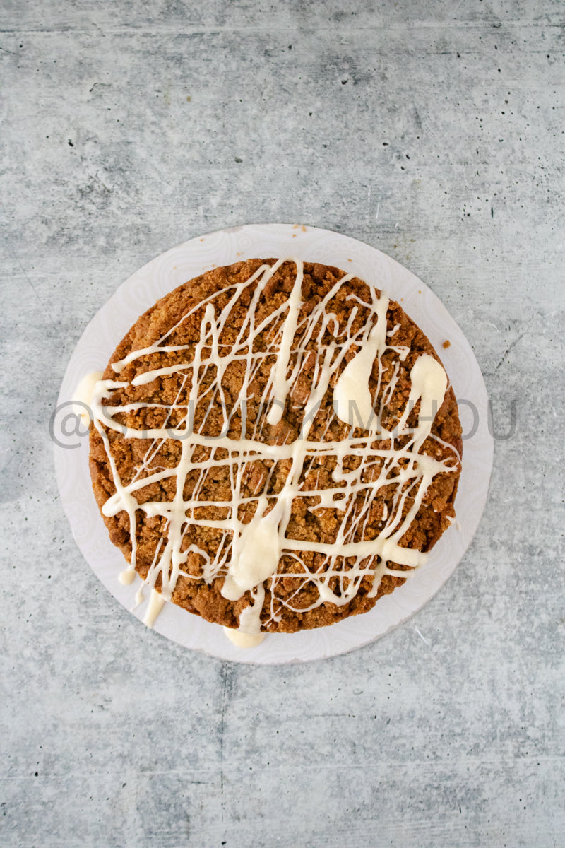 Semi-Exclusive Eggnog Coffee Cake on Concrete