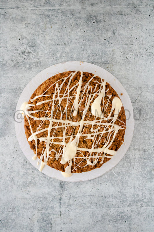 Semi-Exclusive Eggnog Coffee Cake on Concrete