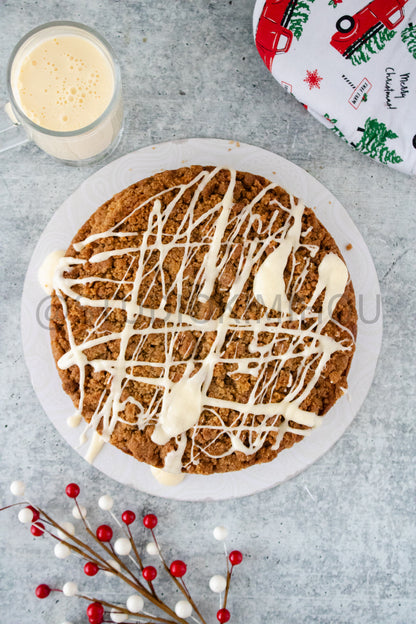 Semi-Exclusive Eggnog Coffee Cake on Concrete