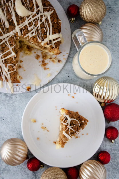Semi-Exclusive Eggnog Coffee Cake on Concrete