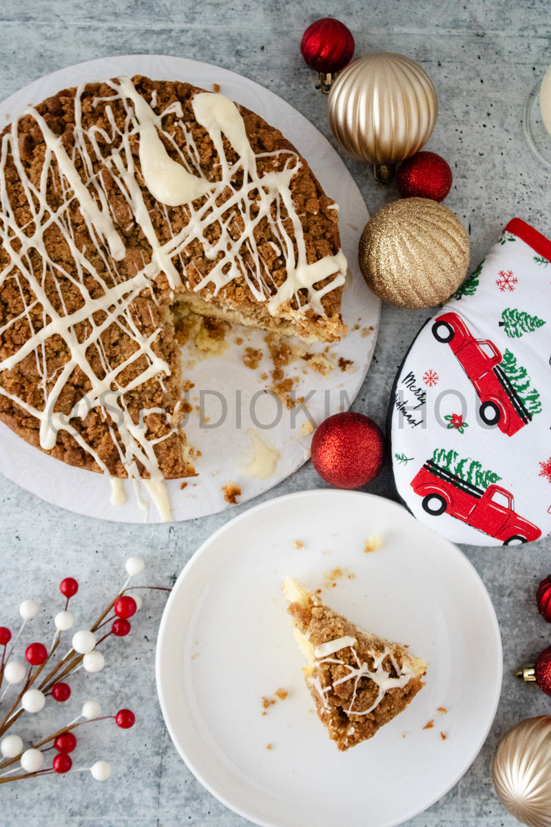 Semi-Exclusive Eggnog Coffee Cake on Concrete
