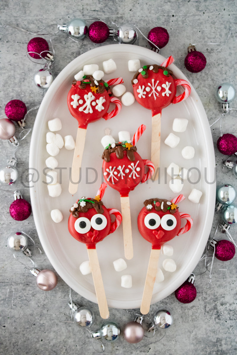 Semi-Exclusive Hot Cocoa Oreo Pop on Concrete