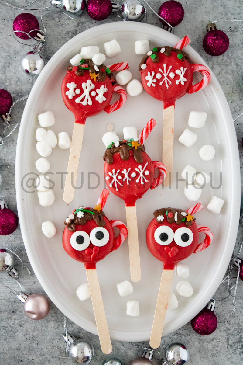 Semi-Exclusive Hot Cocoa Oreo Pop on Concrete