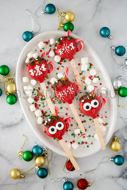 Semi-Exclusive Hot Cocoa Oreo Pop on Marble
