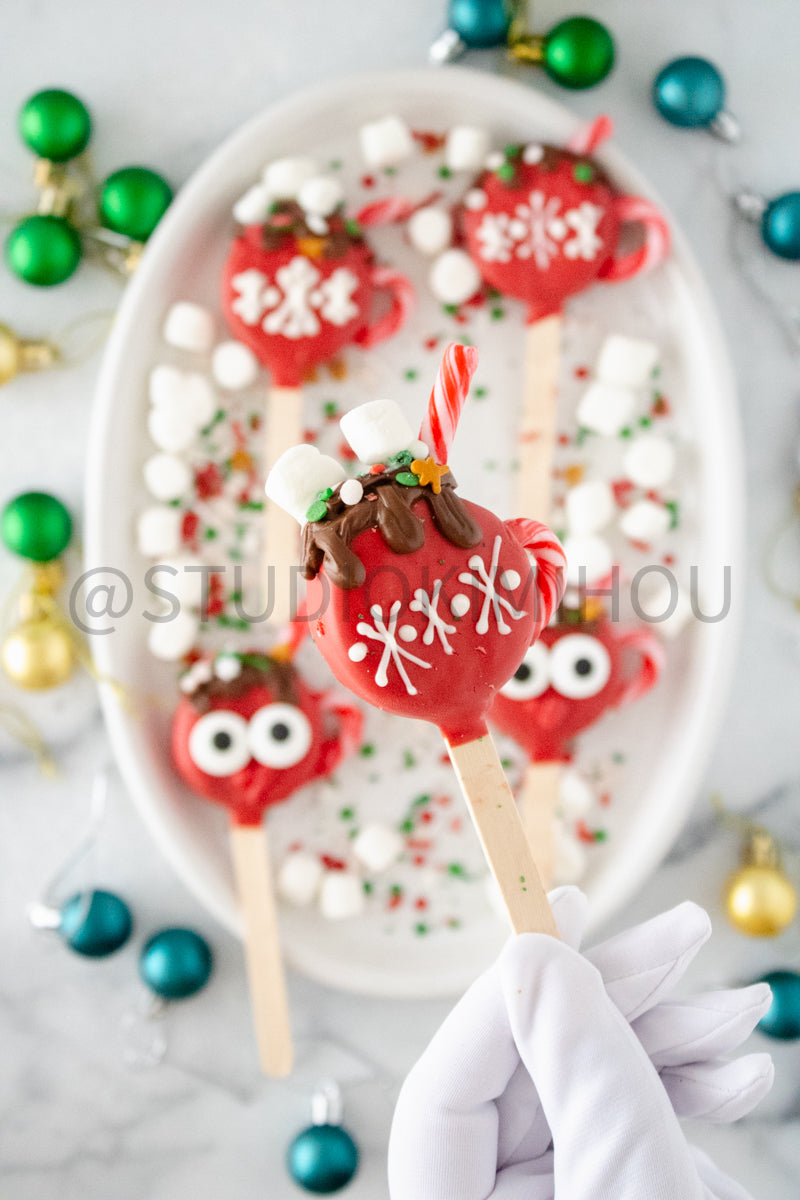 Semi-Exclusive Hot Cocoa Oreo Pop on Marble