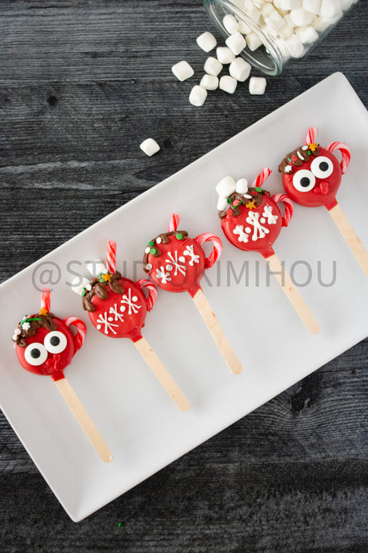 Semi-Exclusive Hot Cocoa Oreo Pop on Weathered Wood