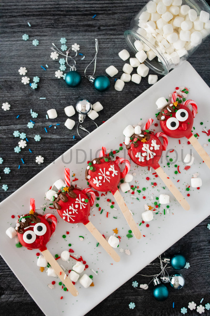 Semi-Exclusive Hot Cocoa Oreo Pop on Weathered Wood