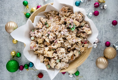 Semi-Exclusive Christmas Chex Mix on Concrete