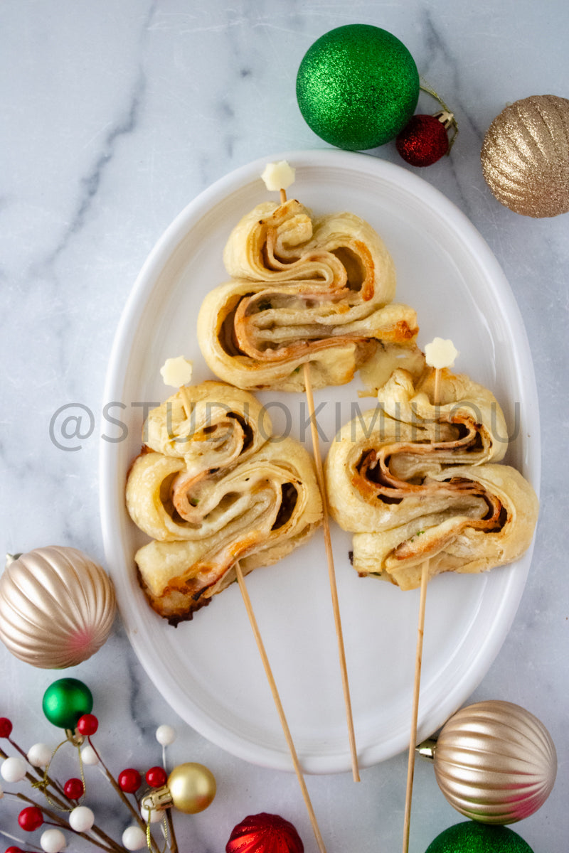 Semi-Exclusive Christmas Tree Turkey Puff Pastry on Marble
