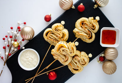 Semi-Exclusive Christmas Tree Turkey Puff Pastry on White