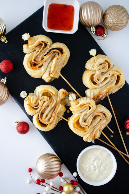 Semi-Exclusive Christmas Tree Turkey Puff Pastry on White