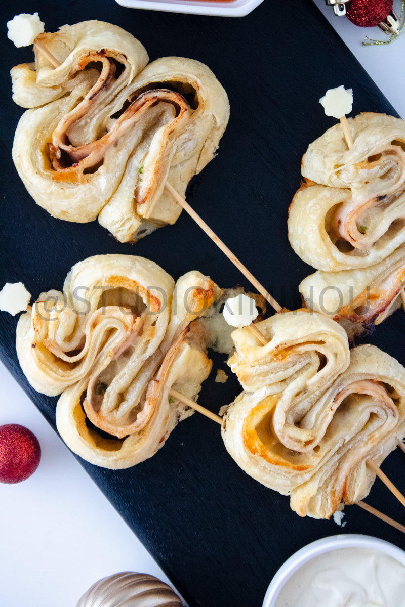 Semi-Exclusive Christmas Tree Turkey Puff Pastry on White