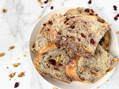 Semi-Exclusive Orange Cranberry Walnut Sourdough on Marble