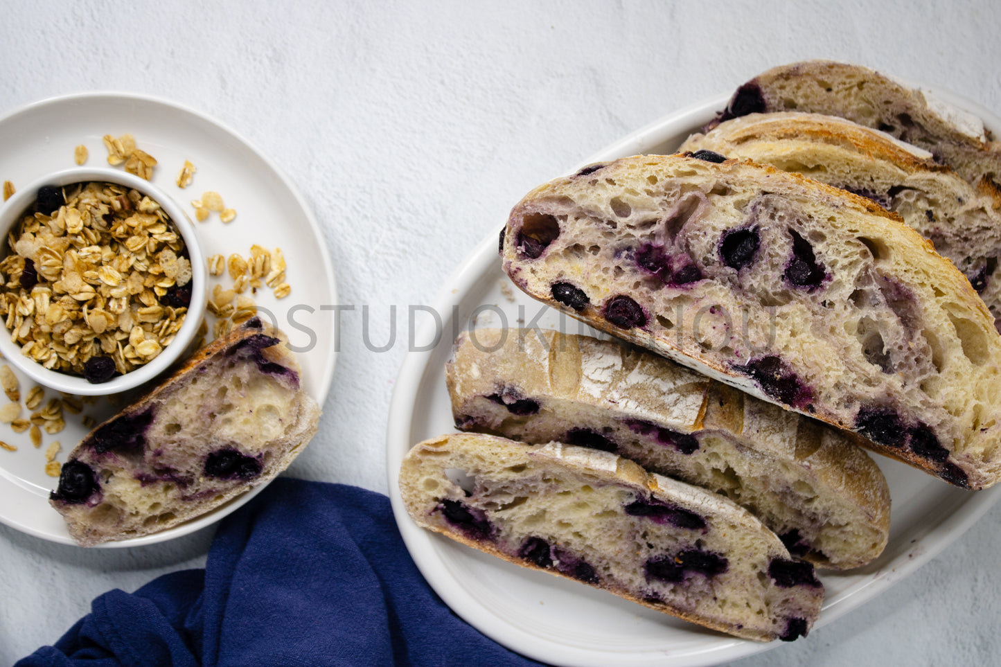 Semi-Exclusive Blueberry Sourdough Bread on Marble