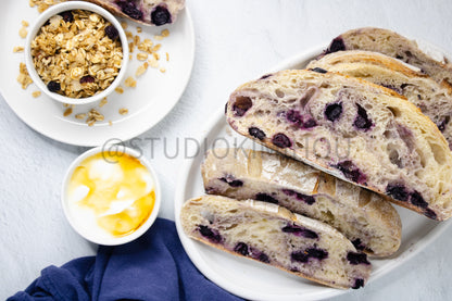 Semi-Exclusive Blueberry Sourdough Bread on Marble