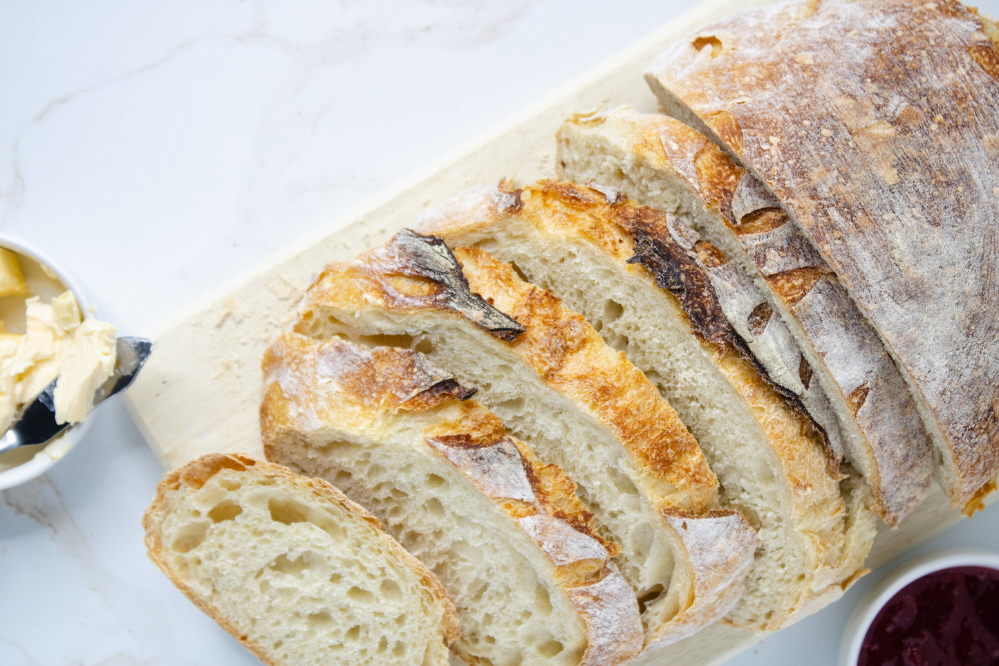 Semi-Exclusive Sourdough Bread on Champagne Marble