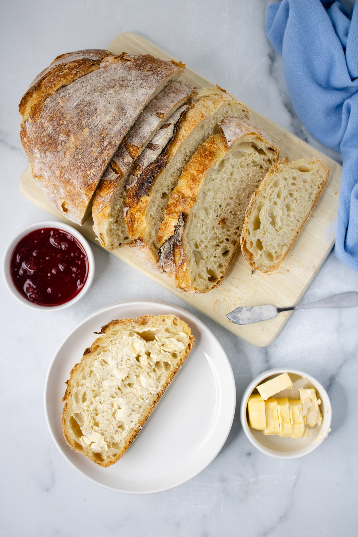 Semi-Exclusive Sourdough Bread on Marble