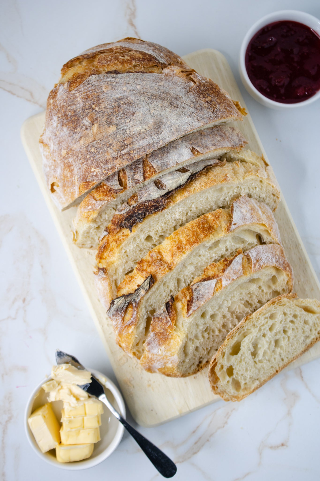 Semi-Exclusive Sourdough Bread on Champagne Marble