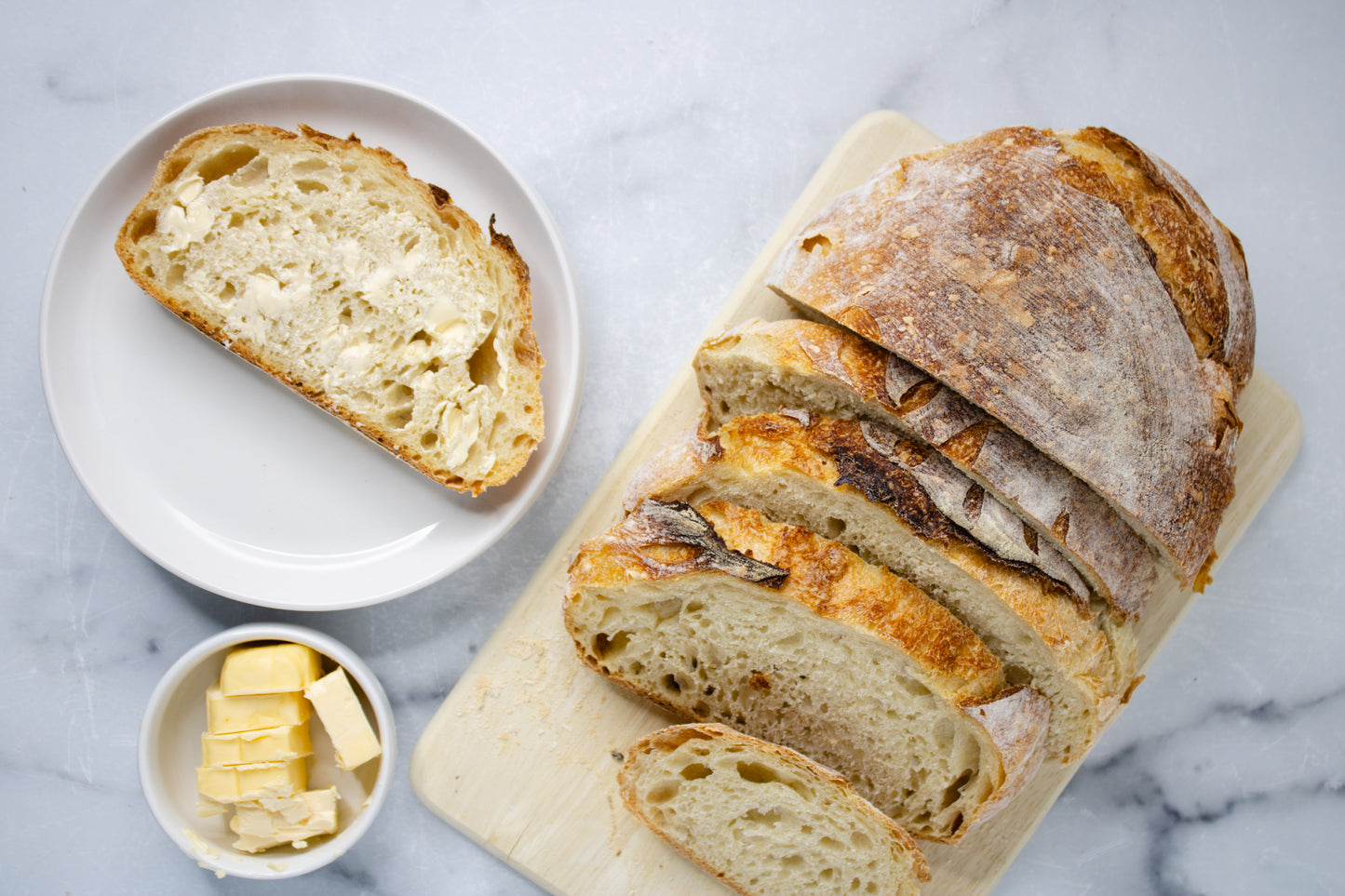 Semi-Exclusive Sourdough Bread on Marble
