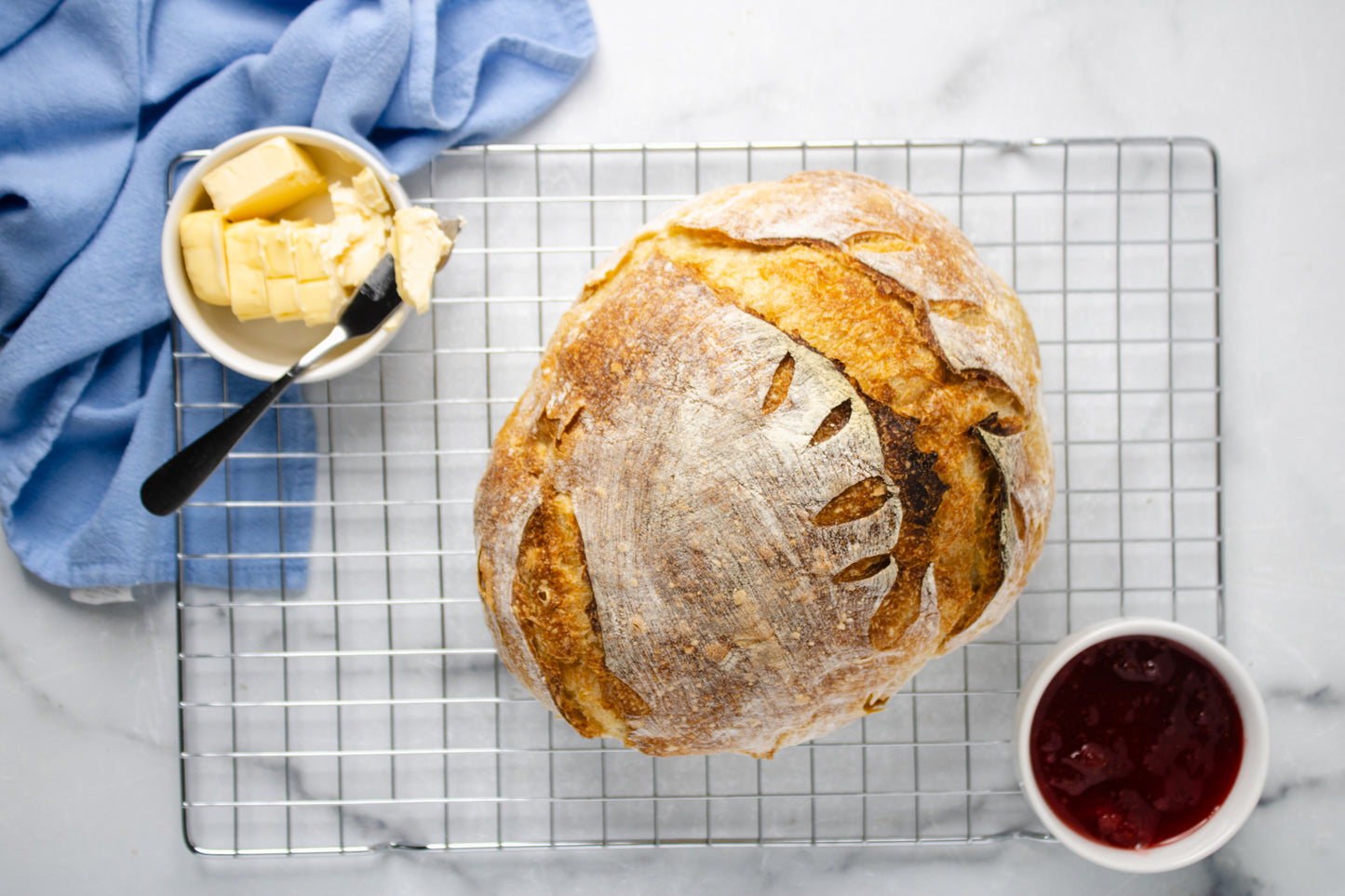Semi-Exclusive Sourdough Bread on Marble